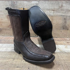 Men's Western Cowboy Side Zipper Genuine Leather with Phyton Print Est. 260 Brown - OriginalWestern.com