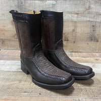 Men's Western Cowboy Side Zipper Genuine Leather with Phyton Print Est. 260 Brown - OriginalWestern.com