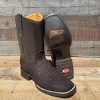 Men's Western Cowboy Side Zipper Genuine Leather with Phyton Print Est. 262 Brown - OriginalWestern.com