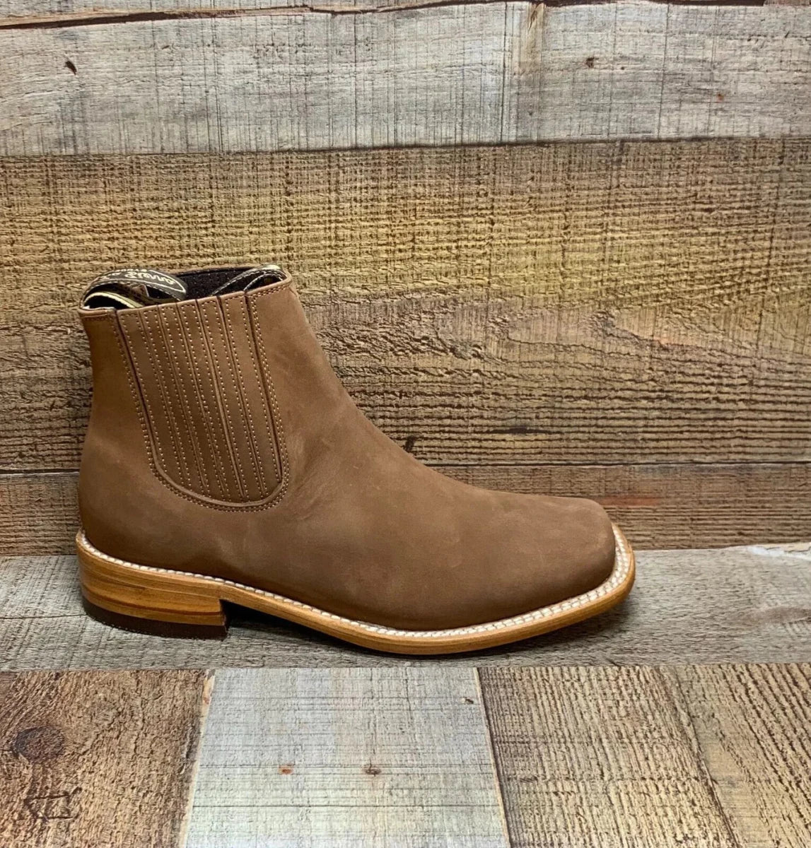 Men's Western Cowboy Square Toe Half Boots Est. 710 Honey - OriginalWestern.com