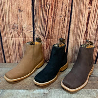 Men's Western Cowboy Square Toe Half Boots Est. 710 Moka - OriginalWestern.com