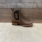 Men's Western Cowboy Woven Leather Square Toe Half Ankle Boot Est. 716 Tan/Sand - OriginalWestern.com
