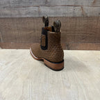 Men's Western Cowboy Woven Leather Square Toe Half Ankle Boot Est. 716 Tan/Sand - OriginalWestern.com