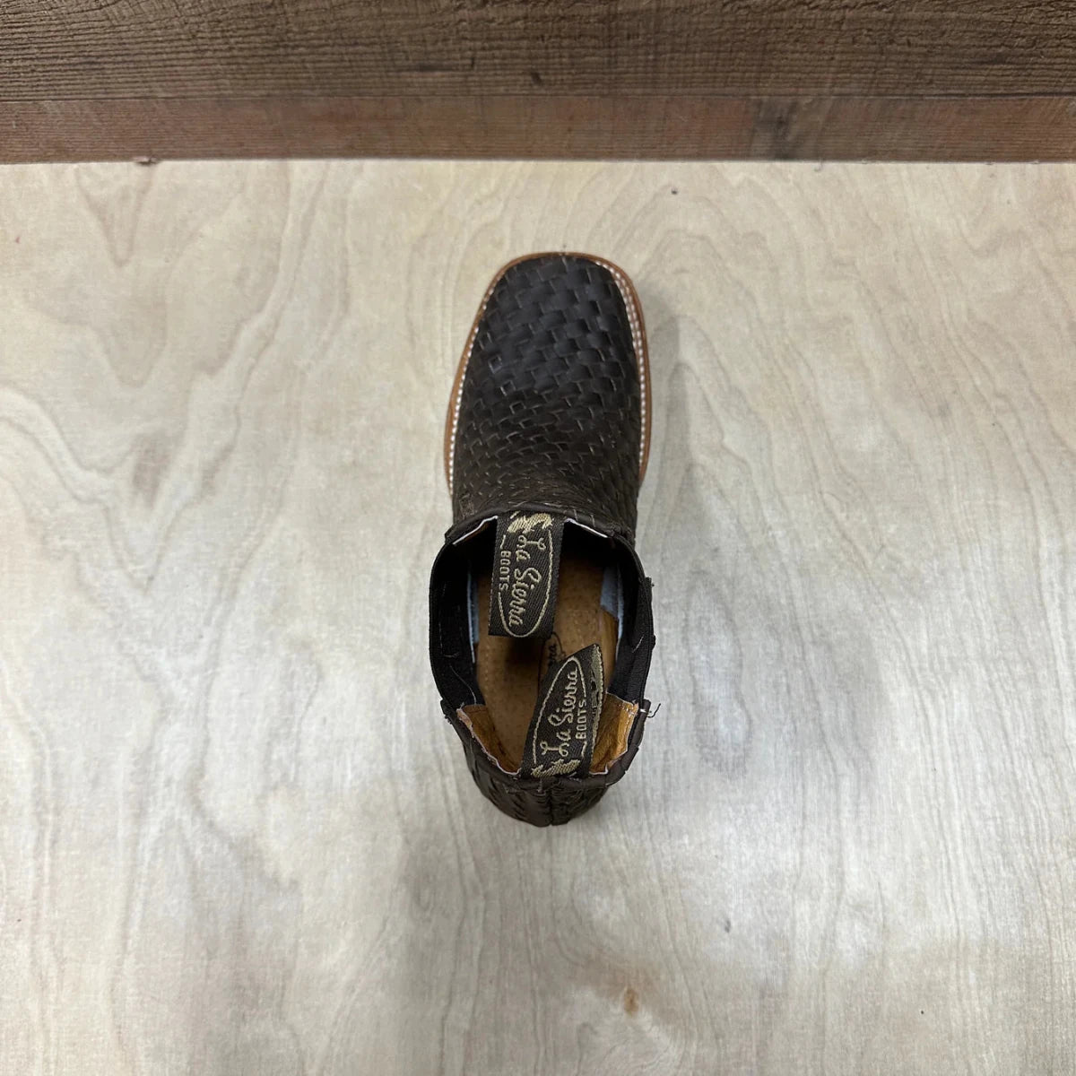Men's Western Cowboy Woven Leather Square Toe Half Ankle Boot Est. 716 Tobacco - OriginalWestern.com