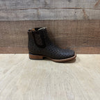 Men's Western Cowboy Woven Leather Square Toe Half Ankle Boot Est. 716 Tobacco - OriginalWestern.com