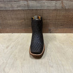 Men's Western Cowboy Woven Leather Square Toe Half Ankle Boot Est. 716 Tobacco - OriginalWestern.com