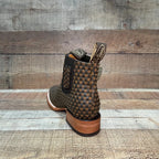 Men's Western Cowboy Woven Leather Square Toe Half Ankle Boot Est. 716 Tobacco/Tan - OriginalWestern.com