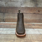 Men's Western Cowboy Woven Leather Square Toe Half Ankle Boot Est. 716 Tobacco/Tan - OriginalWestern.com