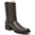Men's Western Cowboy Zipper Genuine American Deer Leather Boots Dubai Square Toe - Brown - OriginalWestern.com