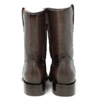 Men's Western Cowboy Zipper Genuine American Deer Leather Boots Dubai Square Toe - Brown - OriginalWestern.com