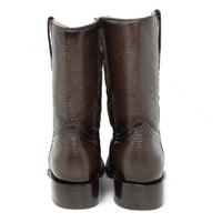 Men's Western Cowboy Zipper Genuine American Deer Leather Boots Dubai Square Toe - Brown - OriginalWestern.com