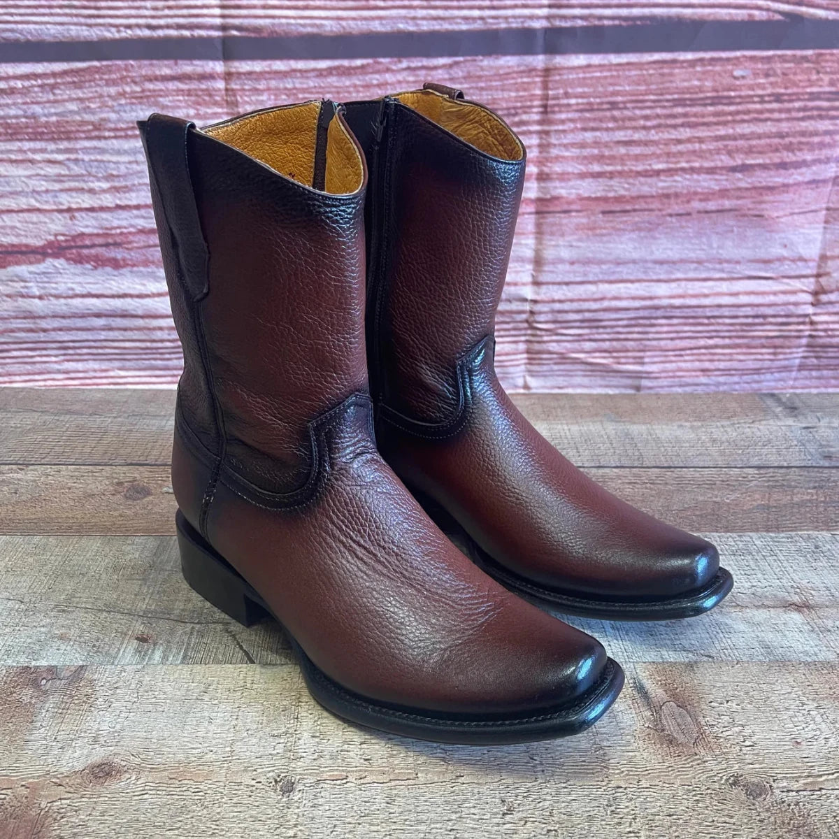 Men's Western Cowboy Zipper Genuine American Deer Leather Boots Dubai Toe Est. 264 - OriginalWestern.com