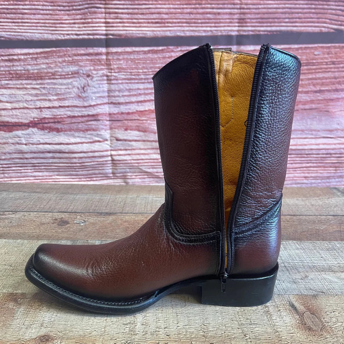Men's Western Cowboy Zipper Genuine American Deer Leather Boots Dubai Toe Est. 264 - OriginalWestern.com