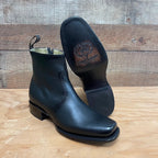 Men's Western Cowboy Zipper Genuine Leather Ankle Boots Dubai Toe Est. 266 Black - OriginalWestern.com