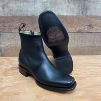 Men's Western Cowboy Zipper Genuine Leather Ankle Boots Dubai Toe Est. 266 Black - OriginalWestern.com