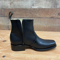 Men's Western Cowboy Zipper Genuine Leather Ankle Boots Dubai Toe Est. 266 Black - OriginalWestern.com