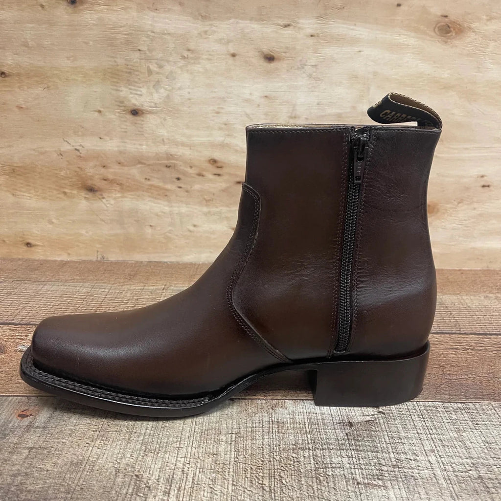 Men's Western Cowboy Zipper Genuine Leather Ankle Boots Dubai Toe Est. 266 Brown - OriginalWestern.com