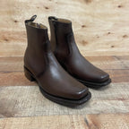 Men's Western Cowboy Zipper Genuine Leather Ankle Boots Dubai Toe Est. 266 Brown - OriginalWestern.com