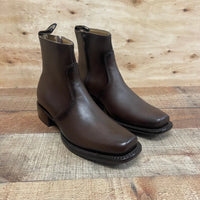Men's Western Cowboy Zipper Genuine Leather Ankle Boots Dubai Toe Est. 266 Brown - OriginalWestern.com