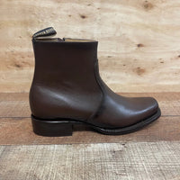 Men's Western Cowboy Zipper Genuine Leather Ankle Boots Dubai Toe Est. 266 Brown - OriginalWestern.com