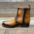 Men's Western Cowboy Zipper Genuine Leather Ankle Boots Dubai Toe Est. 266 Honey - OriginalWestern.com