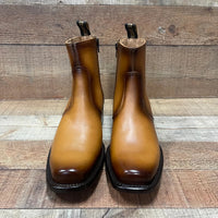 Men's Western Cowboy Zipper Genuine Leather Ankle Boots Dubai Toe Est. 266 Honey - OriginalWestern.com