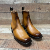 Men's Western Cowboy Zipper Genuine Leather Ankle Boots Dubai Toe Est. 266 Honey - OriginalWestern.com