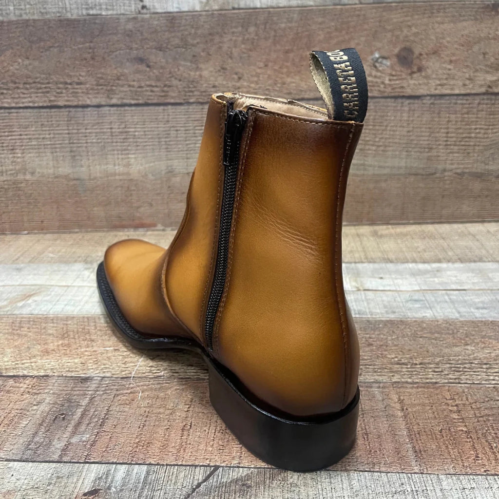 Men's Western Cowboy Zipper Genuine Leather Ankle Boots Dubai Toe Est. 266 Honey - OriginalWestern.com