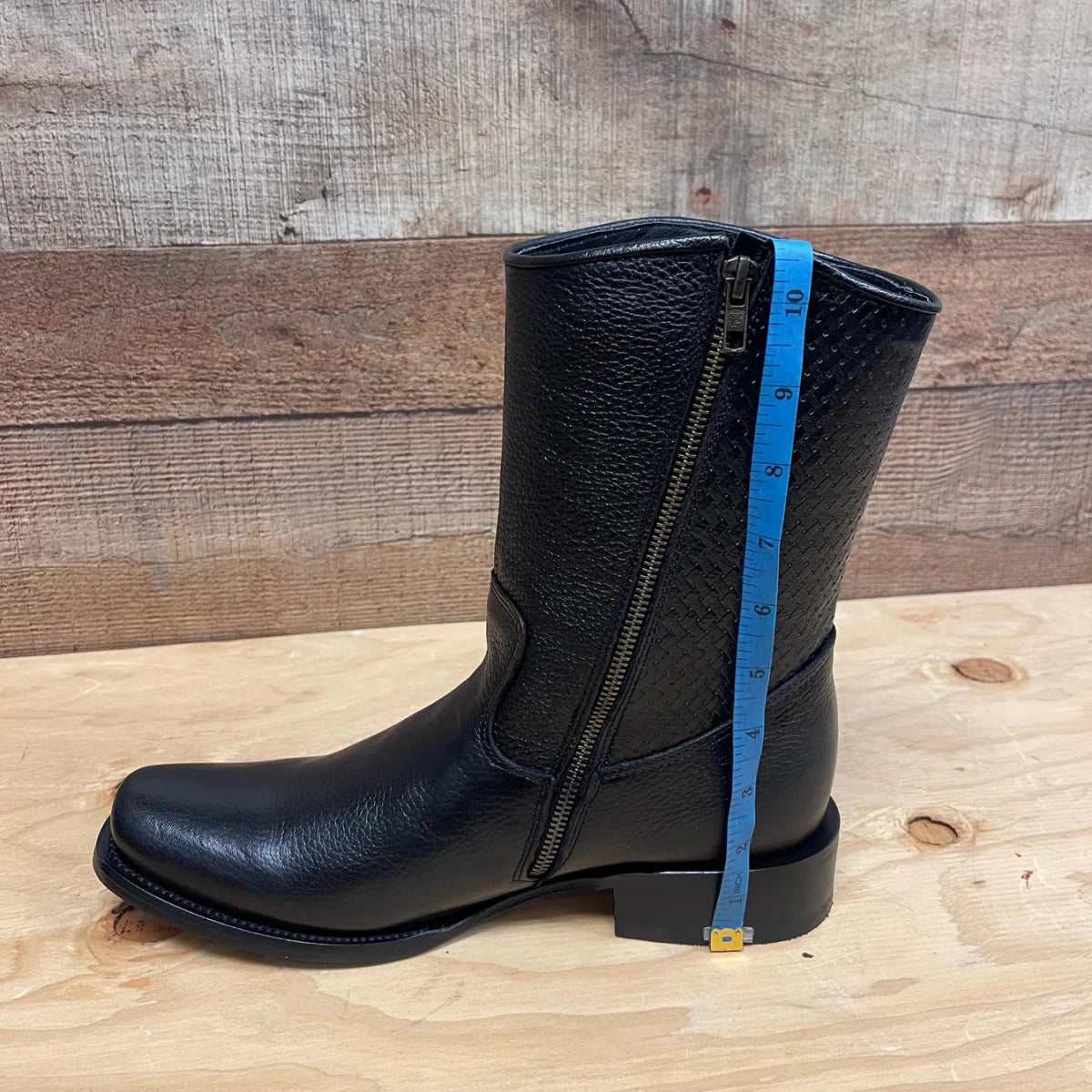 Men's Western Cowboy Zipper Genuine Leather Boots Dubai Toe Est. 261 Black - OriginalWestern.com