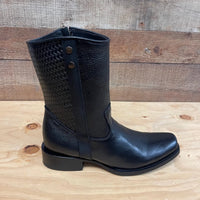 Men's Western Cowboy Zipper Genuine Leather Boots Dubai Toe Est. 261 Black - OriginalWestern.com