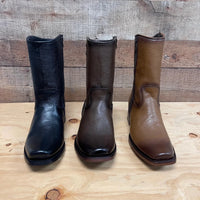 Men's Western Cowboy Zipper Genuine Leather Boots Dubai Toe Est. 261 Black - OriginalWestern.com