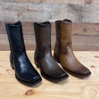 Men's Western Cowboy Zipper Genuine Leather Boots Dubai Toe Est. 261 Black - OriginalWestern.com