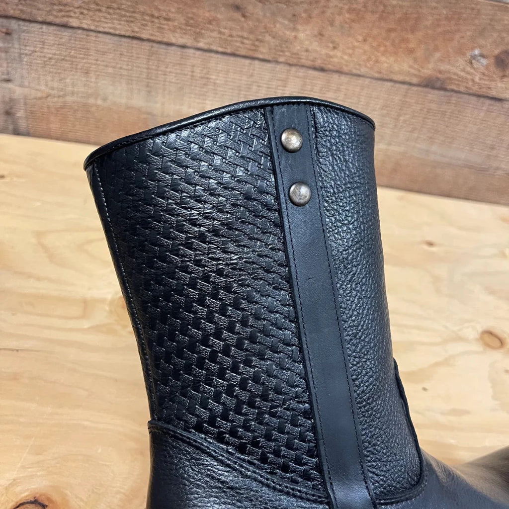 Men's Western Cowboy Zipper Genuine Leather Boots Dubai Toe Est. 261 Black - OriginalWestern.com