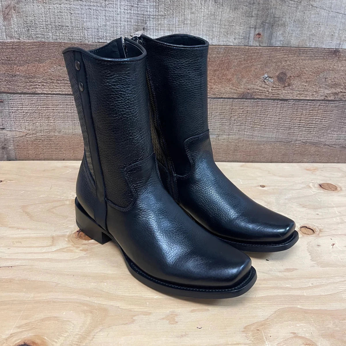 Men's Western Cowboy Zipper Genuine Leather Boots Dubai Toe Est. 261 Black - OriginalWestern.com