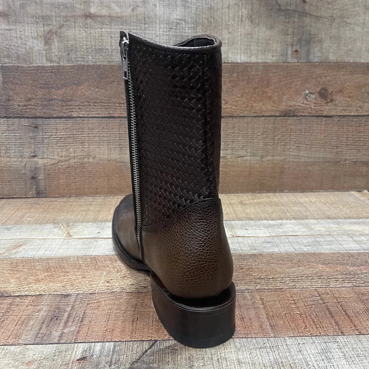 Men's Western Cowboy Zipper Genuine Leather Boots Dubai Toe Est. 261 Brown - OriginalWestern.com