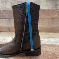 Men's Western Cowboy Zipper Genuine Leather Boots Dubai Toe Est. 261 Brown - OriginalWestern.com