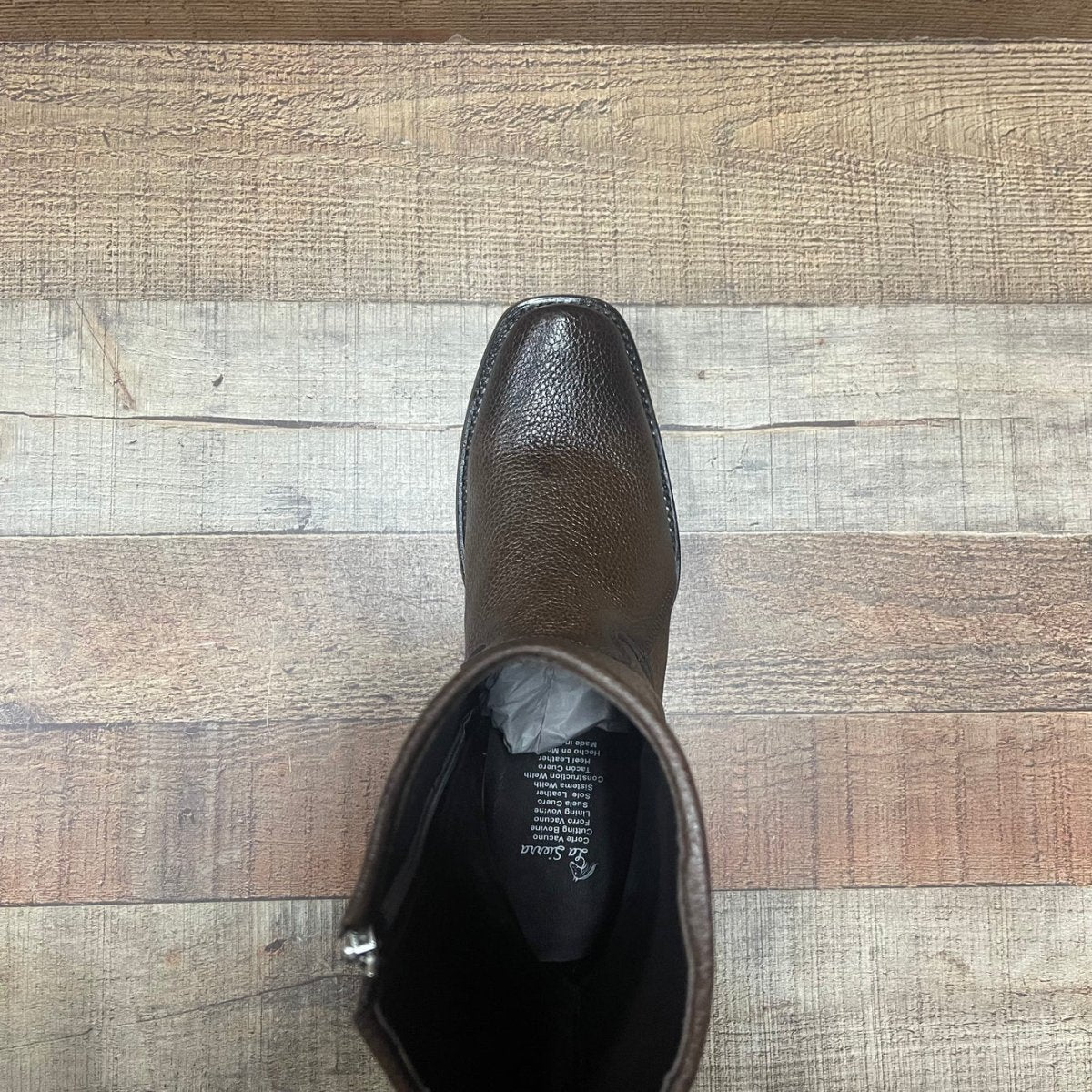 Men's Western Cowboy Zipper Genuine Leather Boots Dubai Toe Est. 261 Brown - OriginalWestern.com