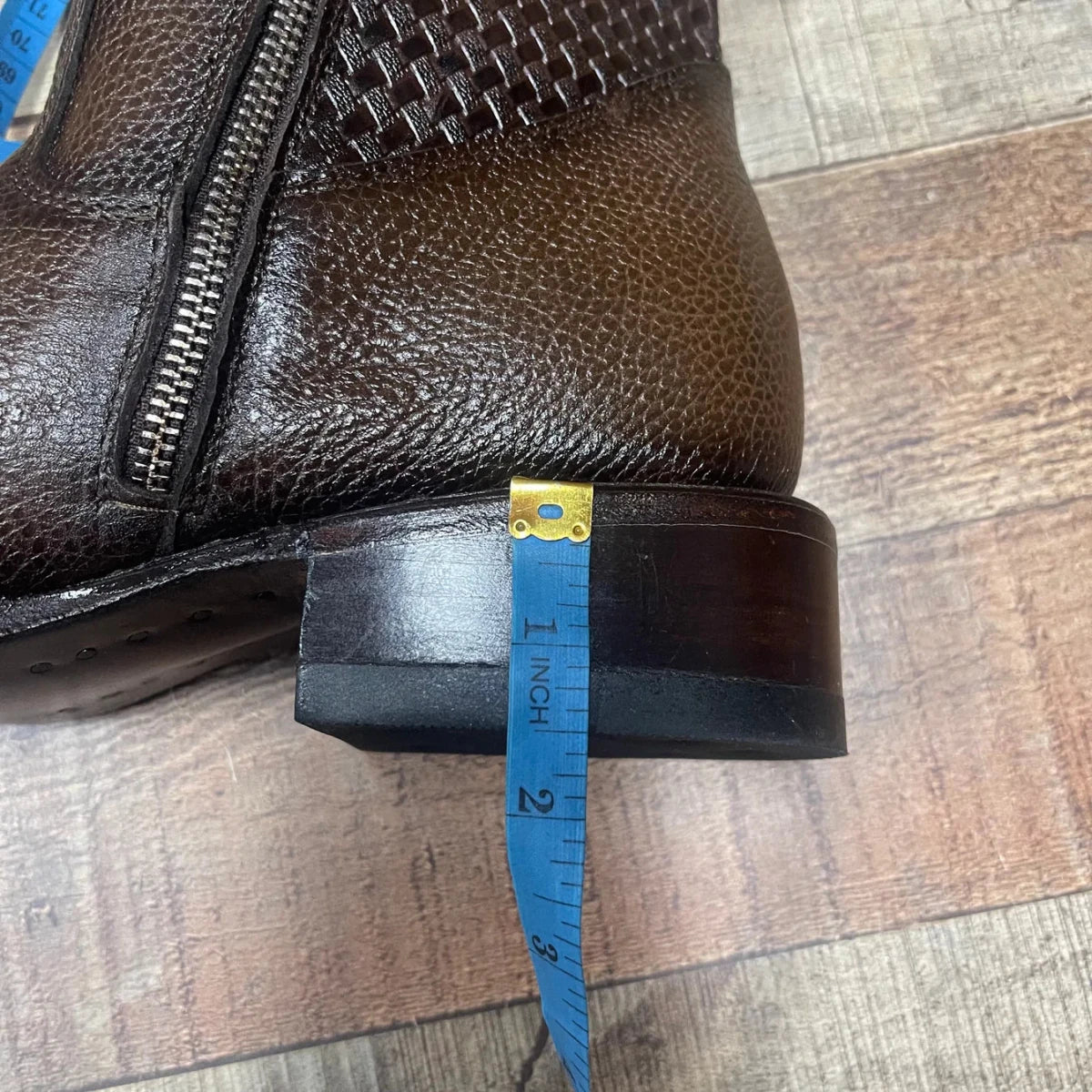Men's Western Cowboy Zipper Genuine Leather Boots Dubai Toe Est. 261 Brown - OriginalWestern.com