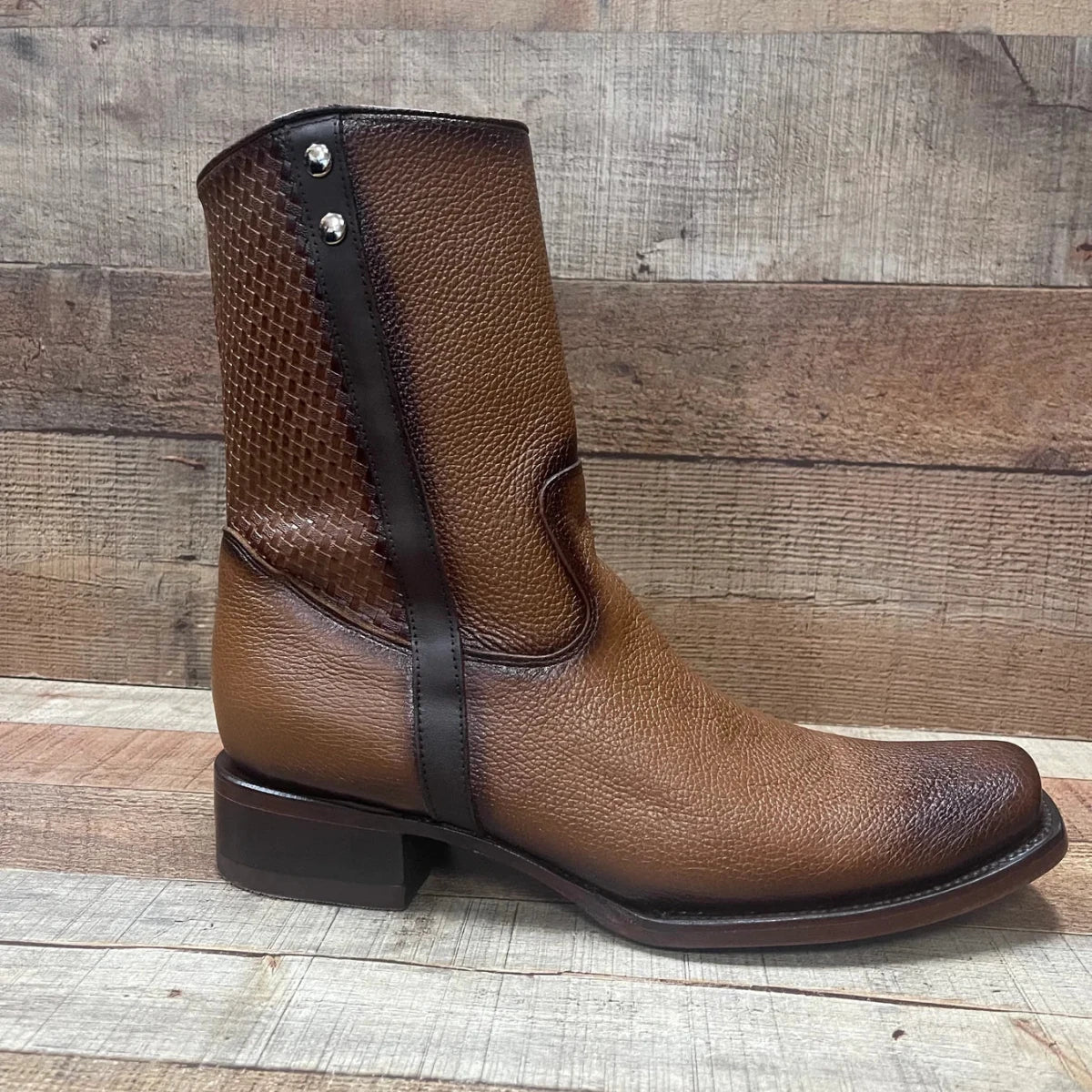 Men's Western Cowboy Zipper Genuine Leather Boots Dubai Toe Est. 261 Honey - OriginalWestern.com