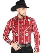 El General - Men's Red Western Geometric Shirt  44472