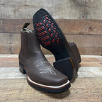Men's Western Rodeo Ankle Boot Crazy Genuine Leather Est. 361 Brown - OriginalWestern.com