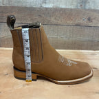 Men's Western Rodeo Ankle Boot Leather Sole Embroidered Est. 712 Camel - OriginalWestern.com