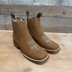 Men's Western Rodeo Ankle Boot Leather Sole Embroidered Est. 712 Camel - OriginalWestern.com