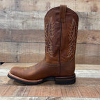Men's Western Rodeo Cowboy Genuine Leather Boots Square Toe Est. 387 Tan - OriginalWestern.com