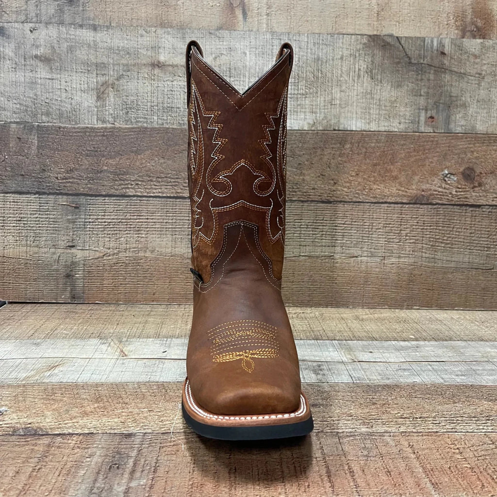 Men's Western Rodeo Cowboy Genuine Leather Boots Square Toe Est. 387 Tan - OriginalWestern.com