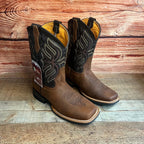 Men's Western Rodeo Cowboy Genuine Leather Square Toe Boots Est. 699 Caoba - OriginalWestern.com
