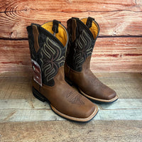 Men's Western Rodeo Cowboy Genuine Leather Square Toe Boots Est. 699 Caoba - OriginalWestern.com