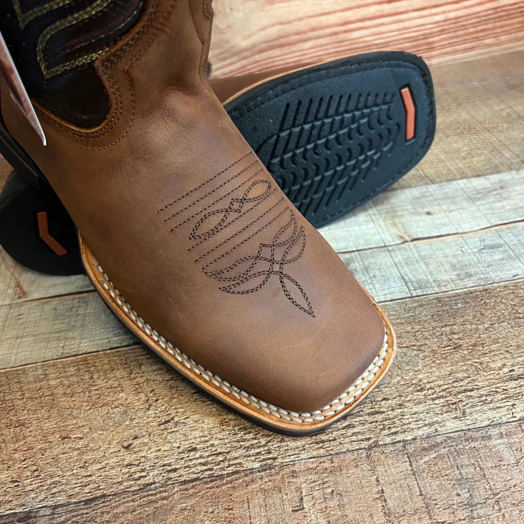 Men's Western Rodeo Cowboy Genuine Leather Square Toe Boots Est. 699 Caoba - OriginalWestern.com