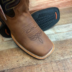 Men's Western Rodeo Cowboy Genuine Leather Square Toe Boots Est. 699 Caoba - OriginalWestern.com