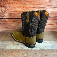 Men's Western Rodeo Cowboy Genuine Leather Square Toe Boots Est. 699 Tan - OriginalWestern.com